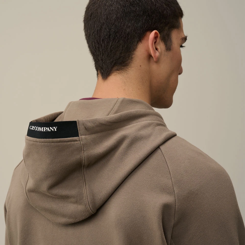 C.P. Company Hoodie met ritssluiting en logo Brown Heren