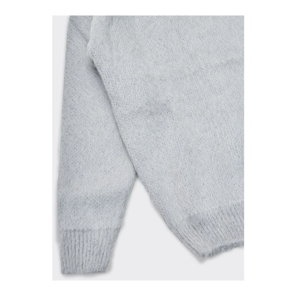 Bonsai Mohair Gebreide Trui Grijs Regular Fit Gray Heren