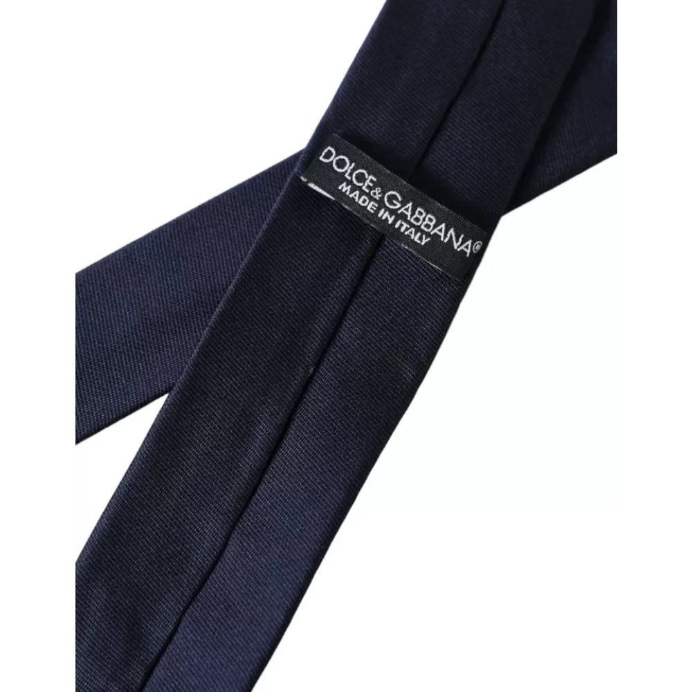 Dolce & Gabbana Donkerblauwe zijden stropdas met verstelbare lengte Blue Heren