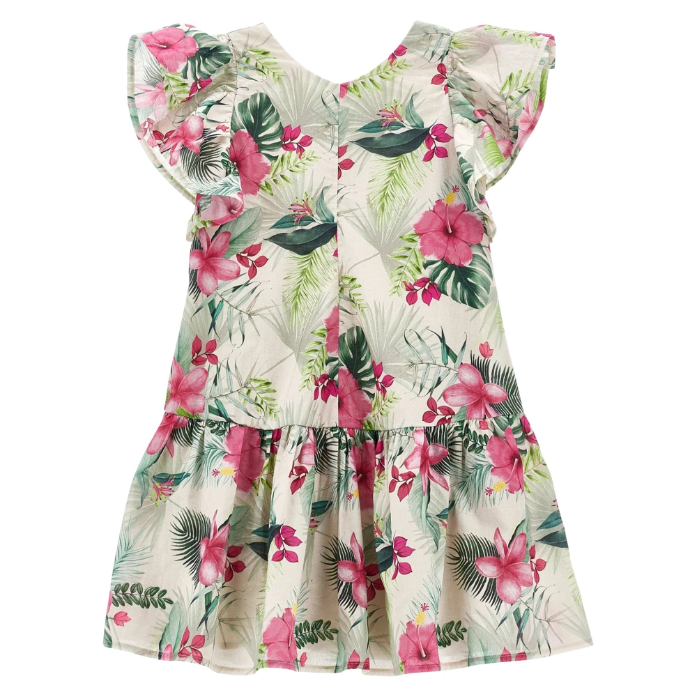 Monnalisa Girls Multicolor Dresses, 14 Y, Jungle Dress In Multicolour