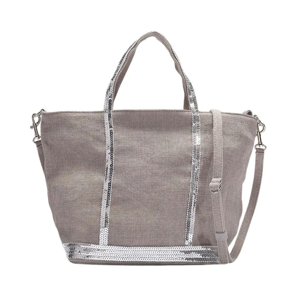 Vanessa Bruno Grijze Linnen Paillet Tote Tas Gray Dames