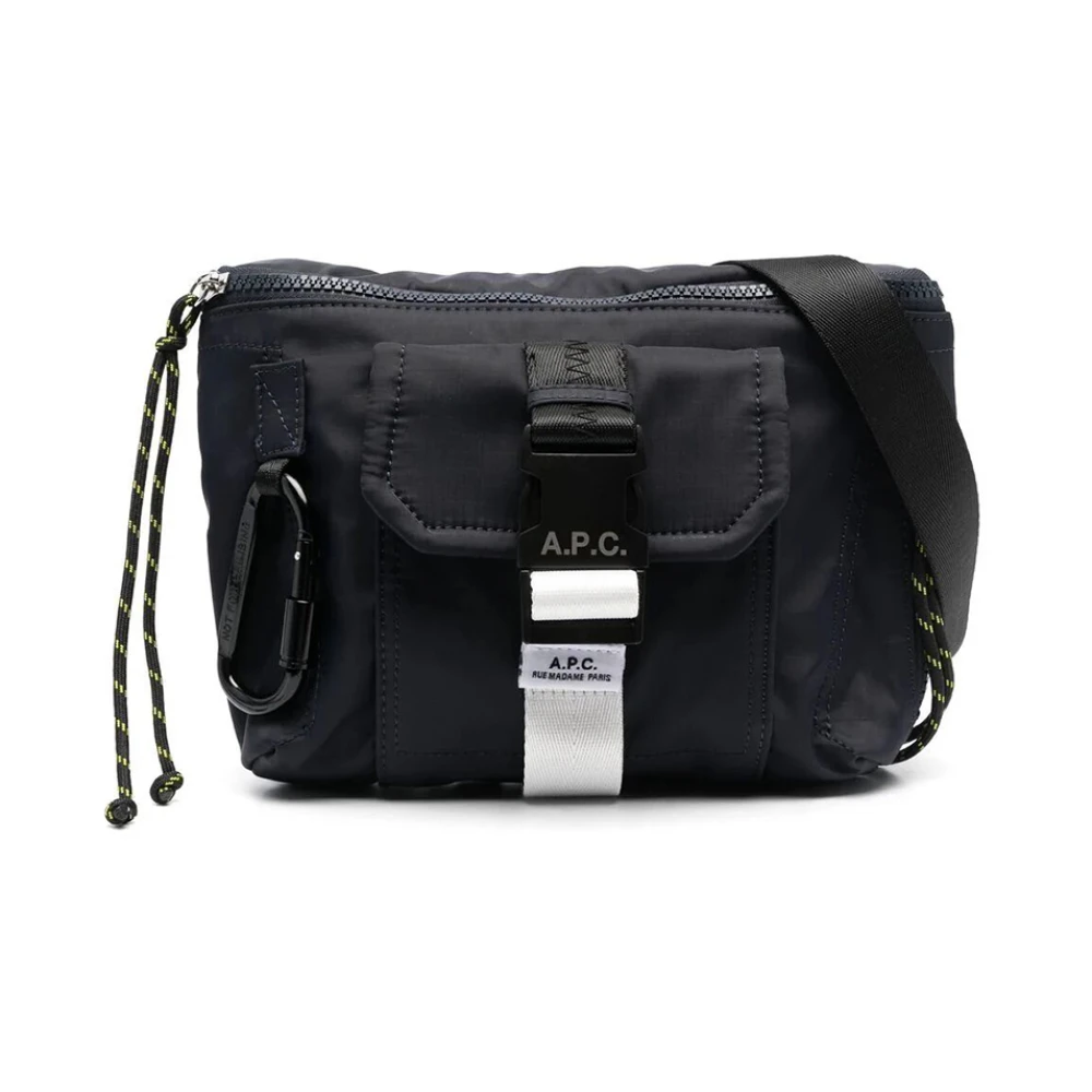 A.p.c. Nylon Bum Bag met Logo Applicatie Blue Heren