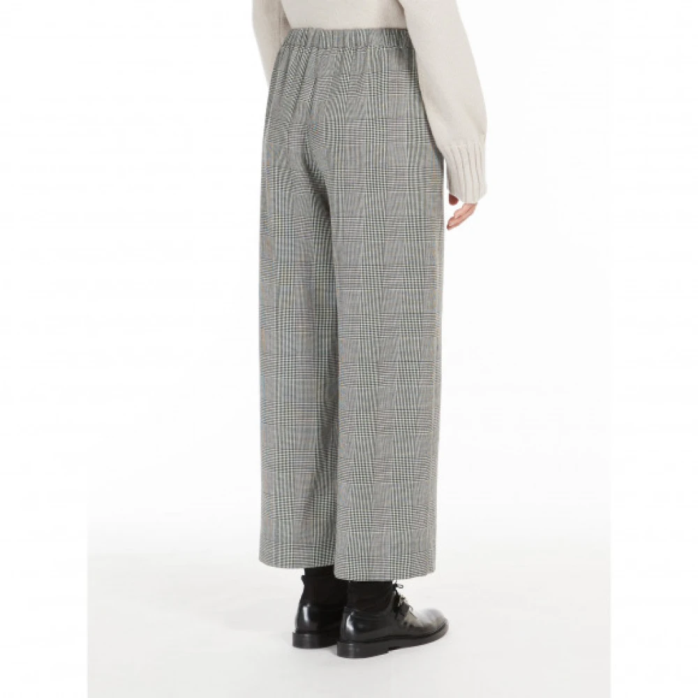 Max Mara Wollen Joggers met Elastische Taille Gray Dames
