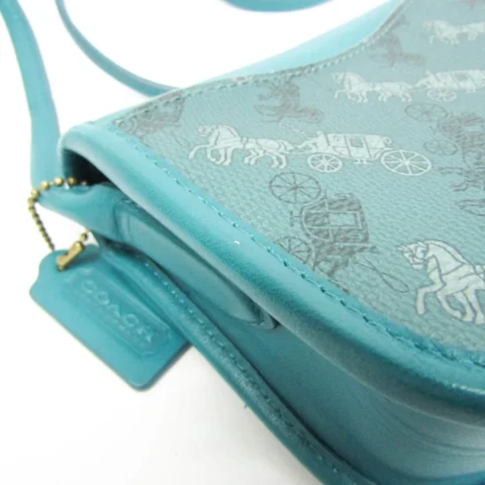 Coach Pre-owned Leather shoulder-bags Blue Dames