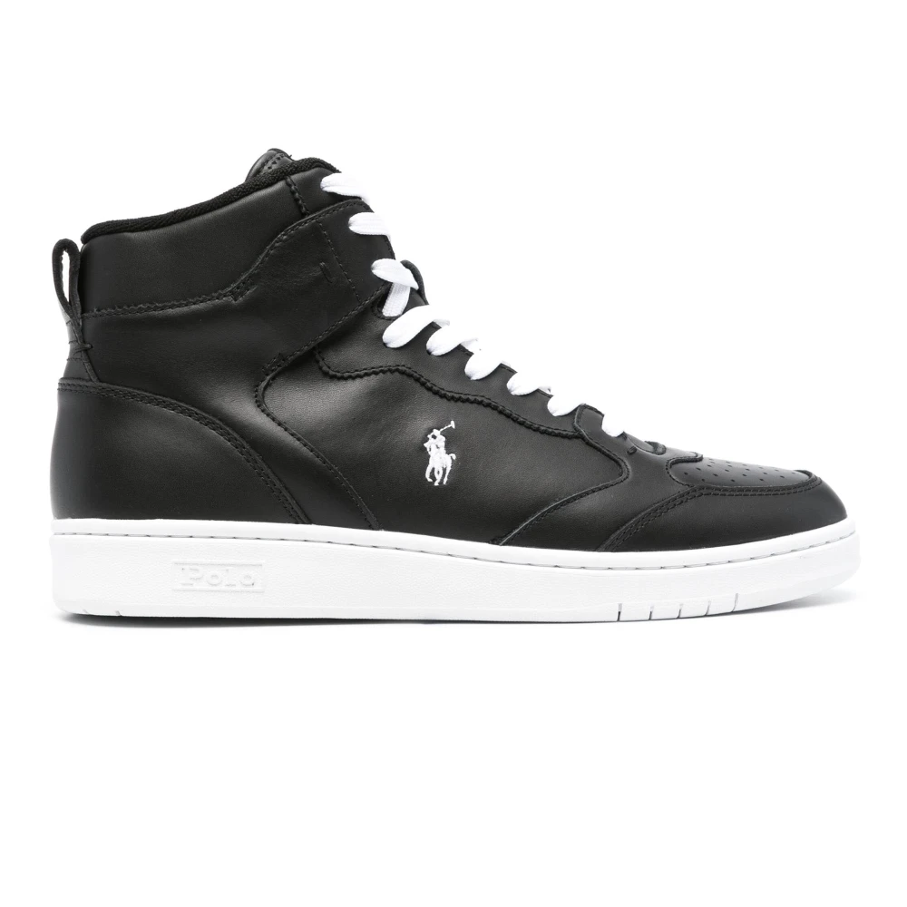 Polo Ralph Lauren Uomo Nero Sneakers Con Lacci Stivaletti Alla Caviglia Casual