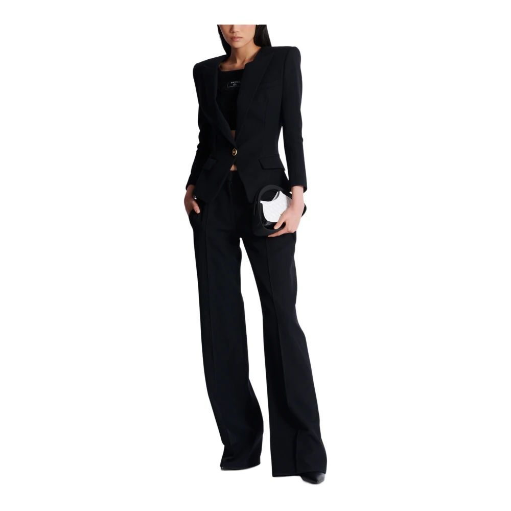 Balmain Grain de poudre 1-knoops jasje Black Dames