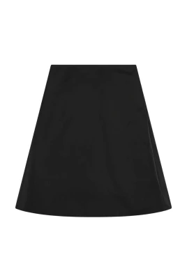 Svart Utställd Midi Kjol