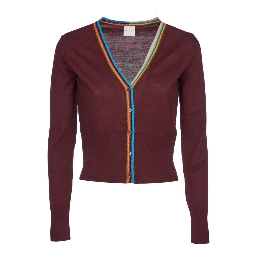 PS By Paul Smith Bordeaux Gebreide Cardigan Red Dames