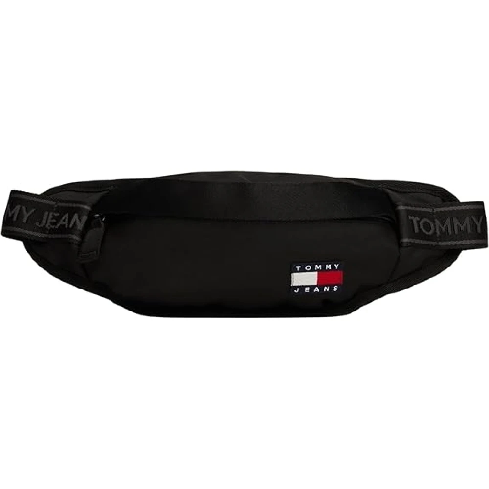 Tommy Jeans Men's Black Essential Repeat Logo Strap Bum Bag