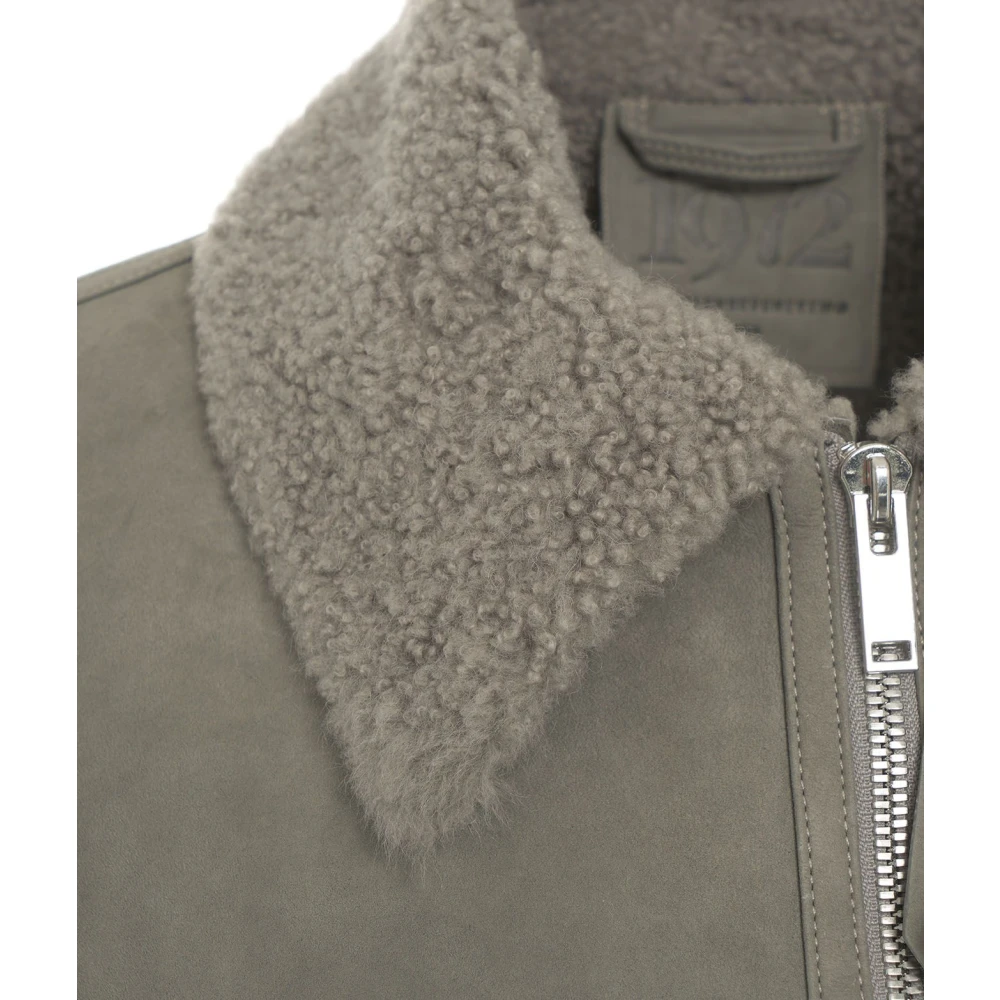 1972 Desa Grijze Shearling Jas Aw24 Gray Heren