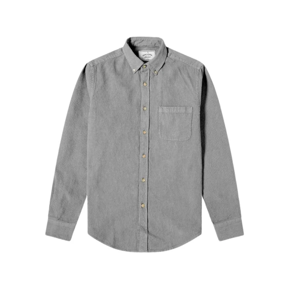 Portuguese Flannel Lichtgrijze Corduroy Overhemd Gray Heren
