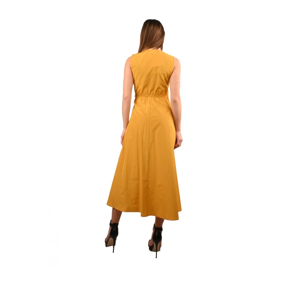 Pennyblack Korte katoenen jurk met uitlopend model Yellow Dames