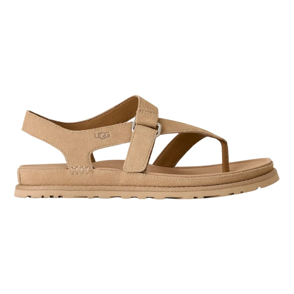 Ugg Women's Beige Flat Sandals, 3 Uk, Goldengaze Toe Post