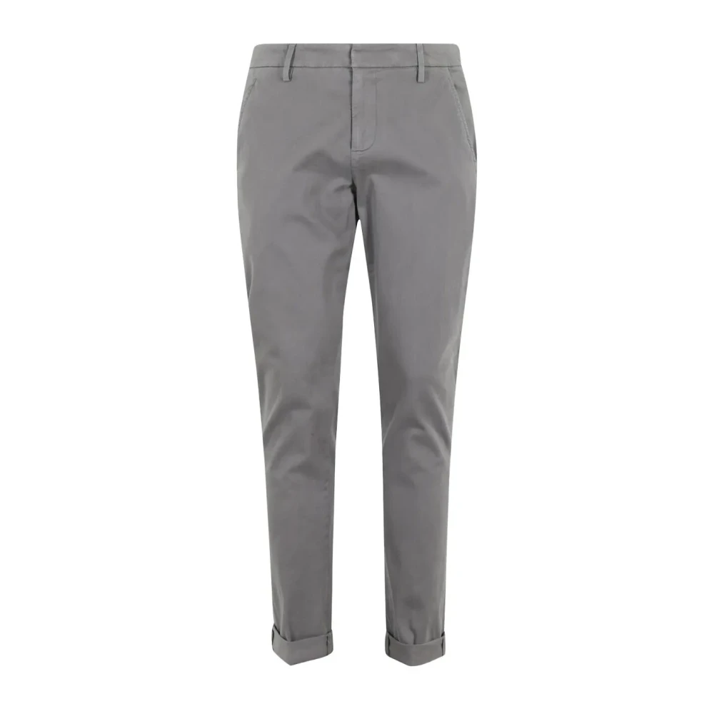 Dondup Homme Gris Pantalons, Taille: W36 Pantalon Chino Slim Avec Poches Arrière