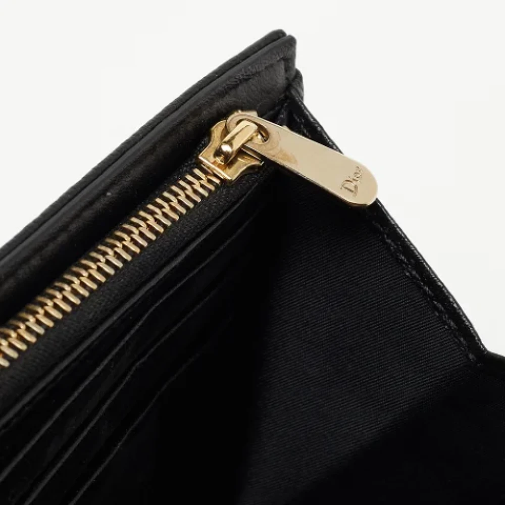 Dior Vintage Pre-owned Leather wallets Black Dames