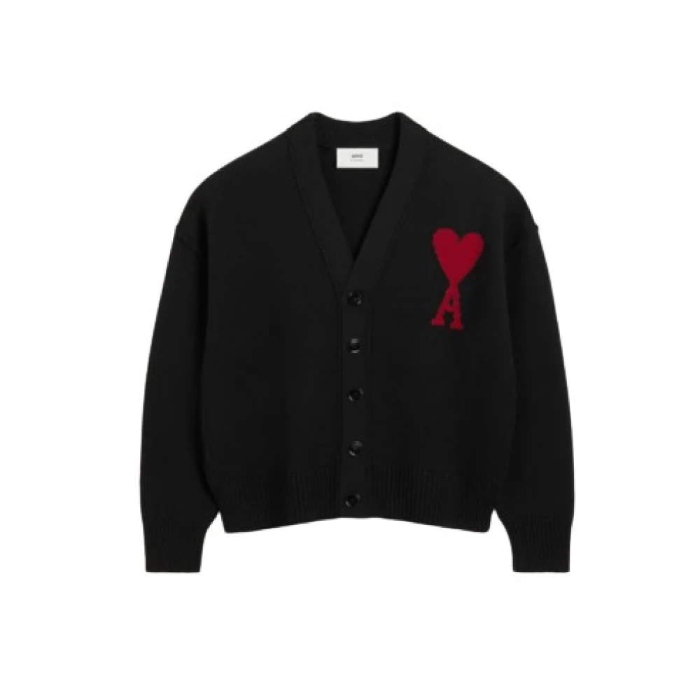 Ami Paris Stijlvolle Cardigan Kleine Black Dames
