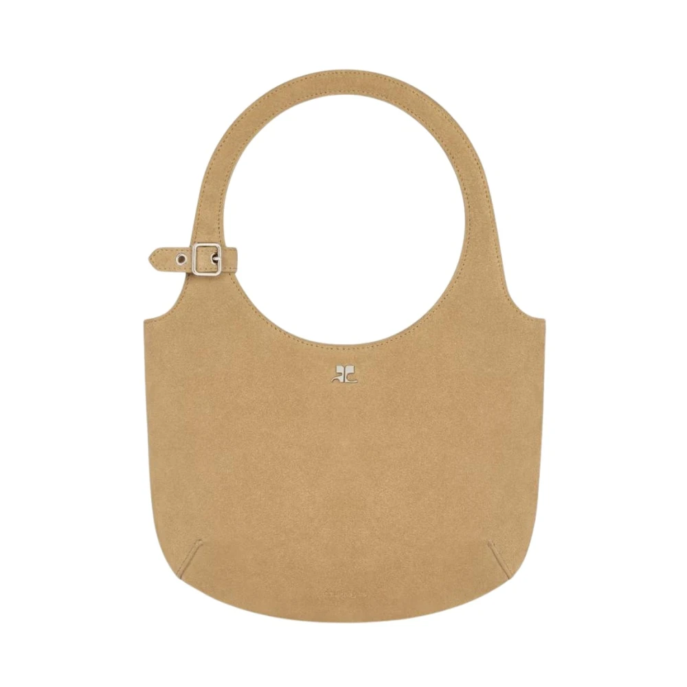 Courrèges Beige Nude Mocka Axelväska