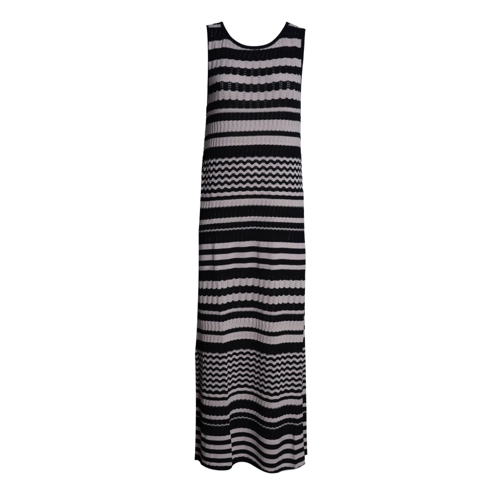 Akep Women's Black Knitted Dresses, M, Maxi Dresses
