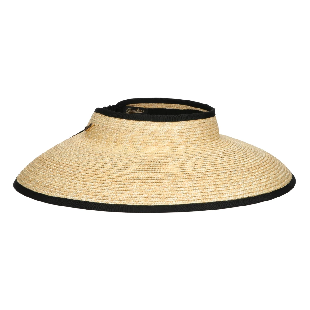 Borsalino Gevlochten Stro Visor Hoed Beige Dames