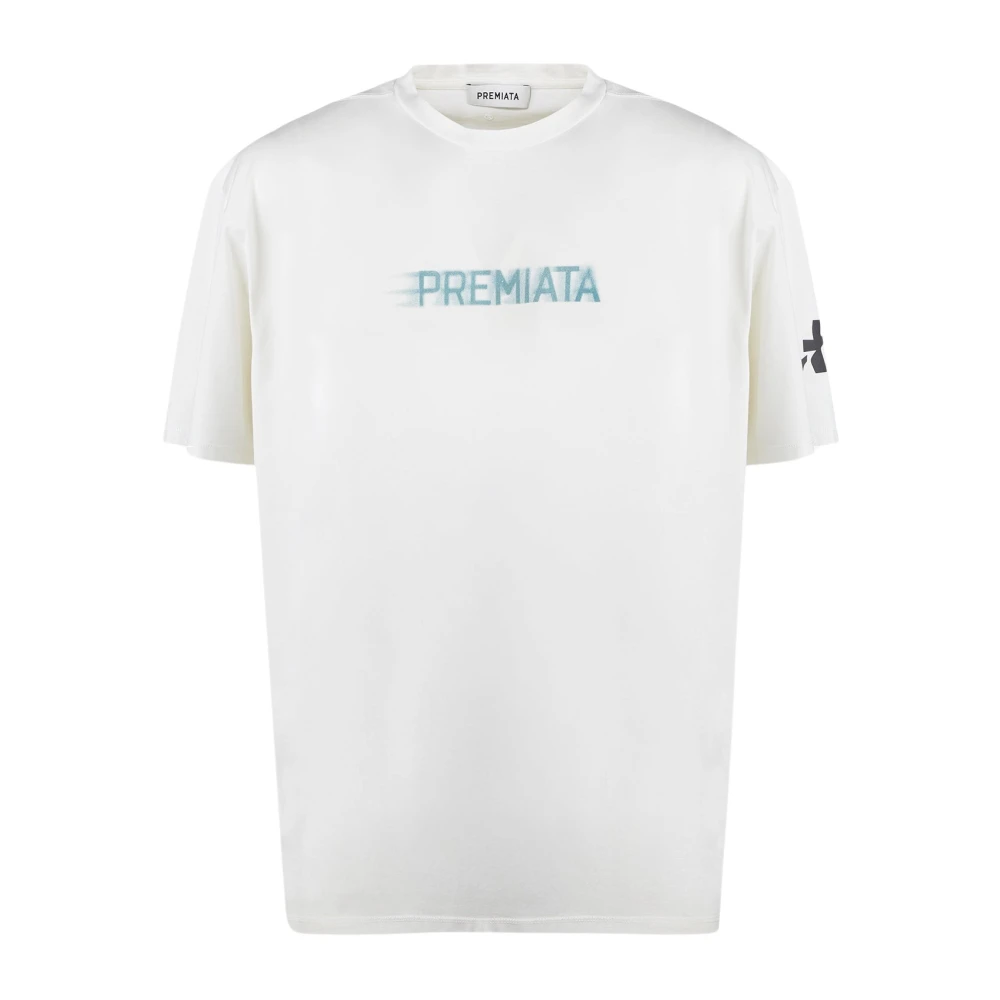 Premiata White T-Shirts, Male, Xl, Cotton T-Shirt With Print