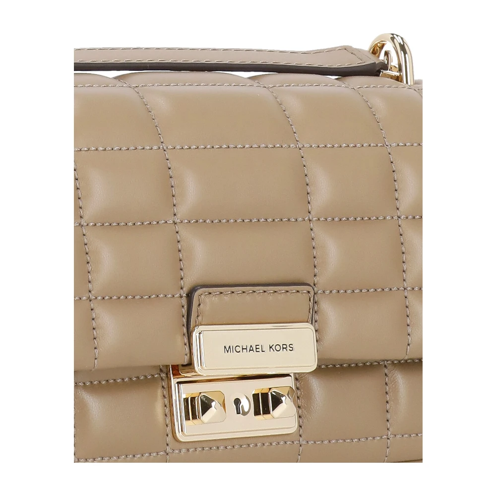 Michael Kors Bruine leren schoudertas met klep Brown Dames