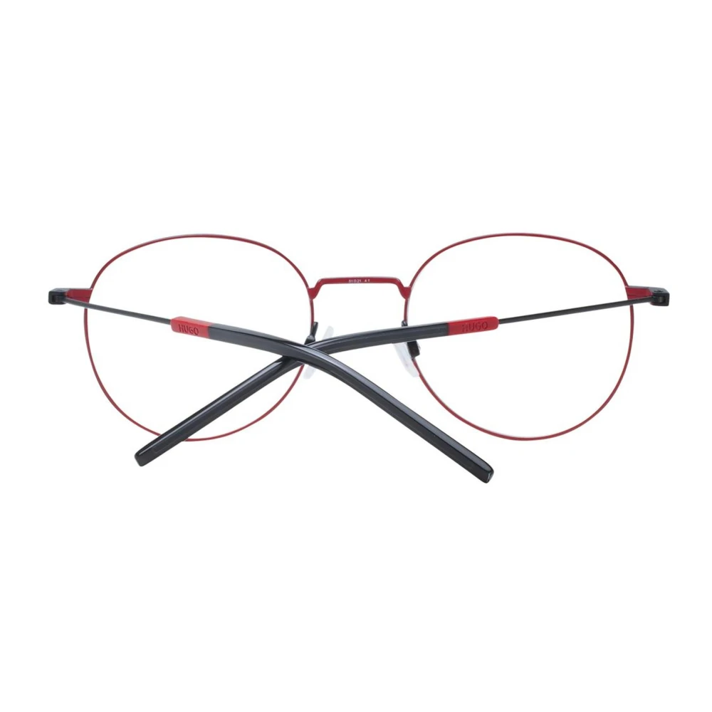 Hugo Boss Zwarte ronde metalen brilmonturen Black Heren