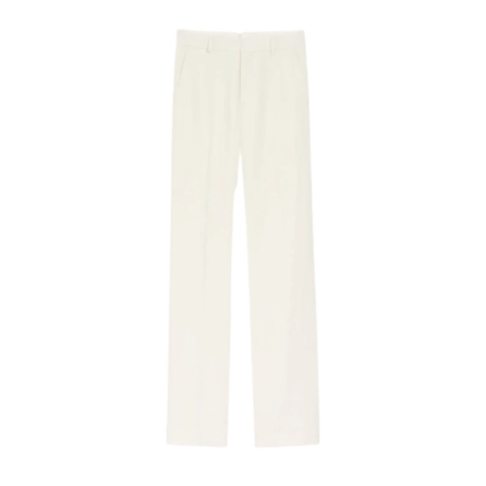 Ami Paris Men's White Straight Trousers - Straight Trousers - W40 - Trousers