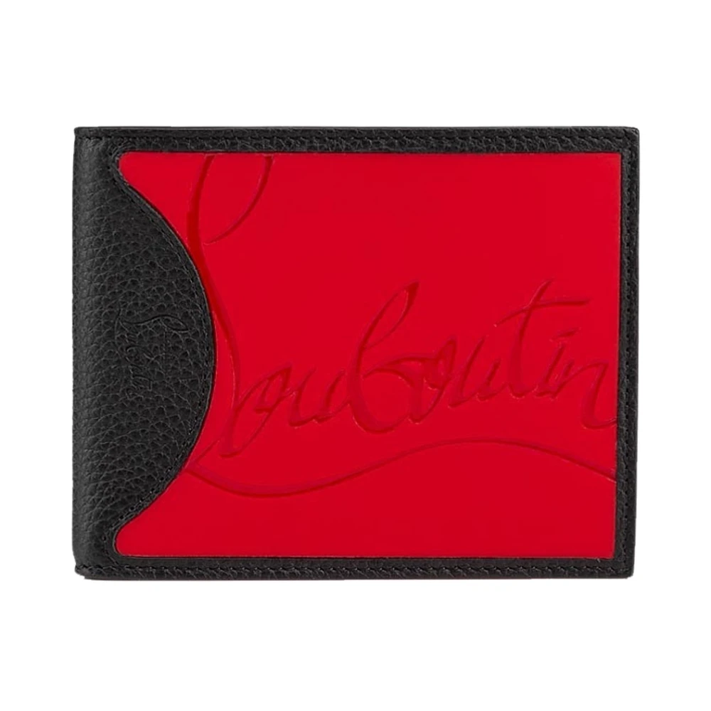 Christian Louboutin Zwarte en rode kalfsleren portemonnee Multicolor Heren