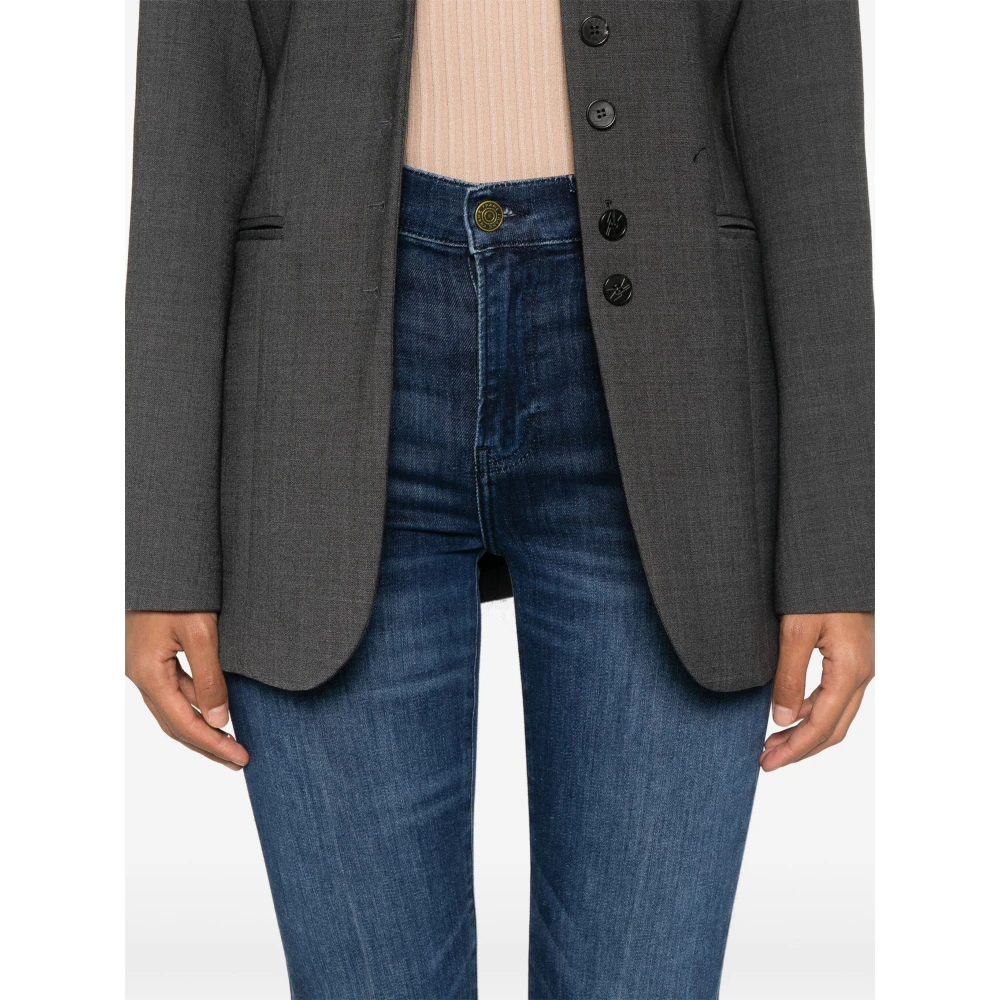 Frame Hoge Rechte Lange Jeans Blue Dames