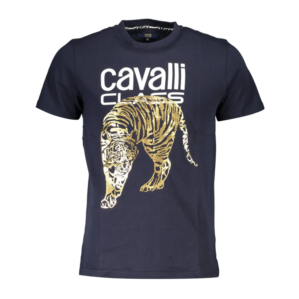 Cavalli Class Bedrukt Logoshirt Korte Mouwen Ronde Hals Red Heren