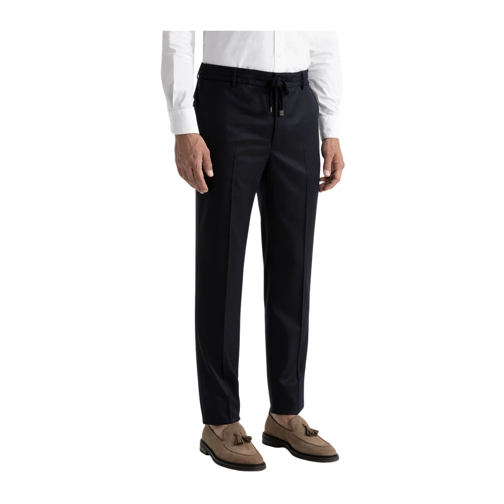 PESERICO Puur wollen flanellen broek Blue Heren