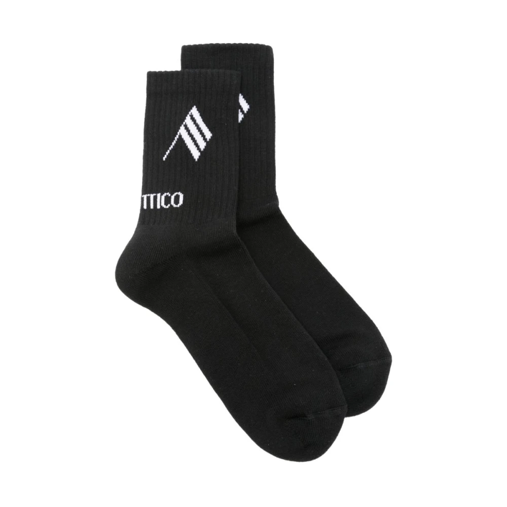 The Attico Black Logo Socks - Female - Socks - S/M - Underwear