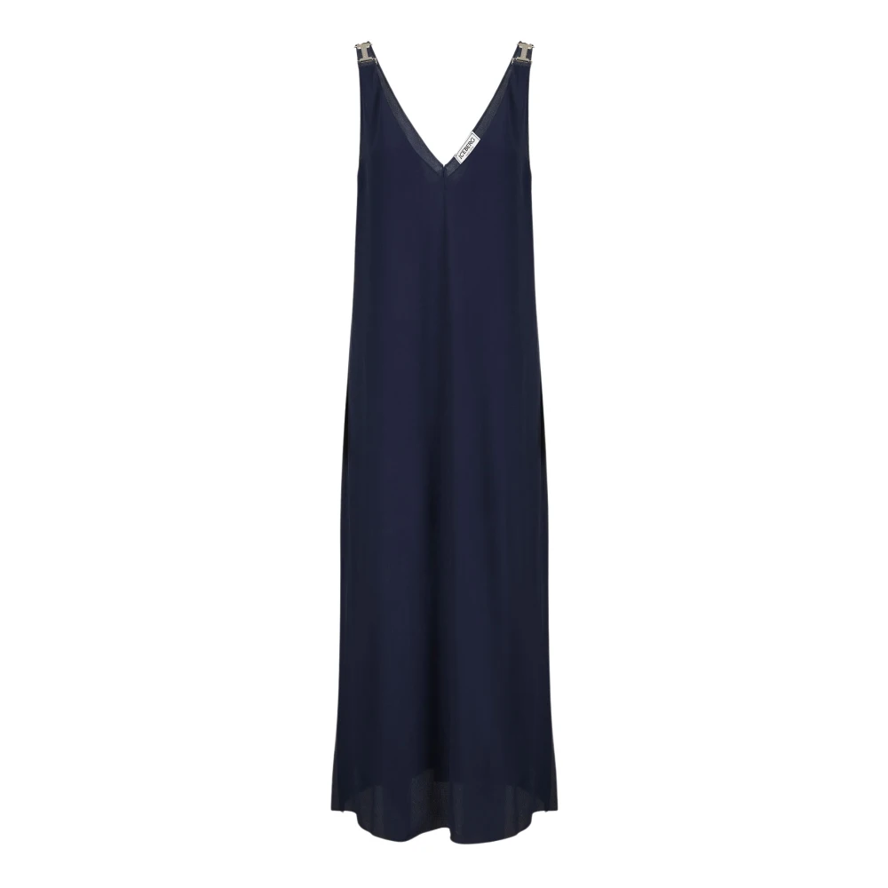 Iceberg Blauwe crêpe de Chine jurk met elegante details Blue Dames