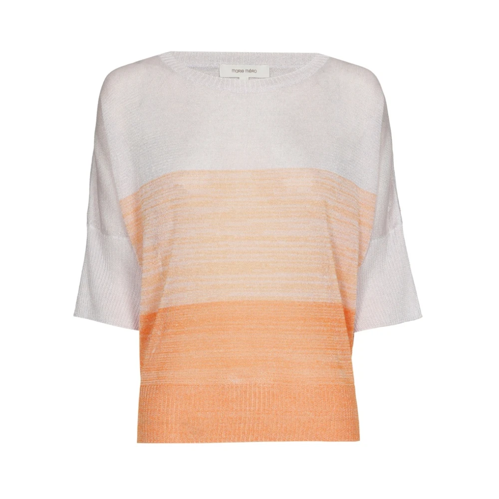 Marie Méro Lila Oranje Gestreepte Korte Mouw Pullover Multicolor Dames