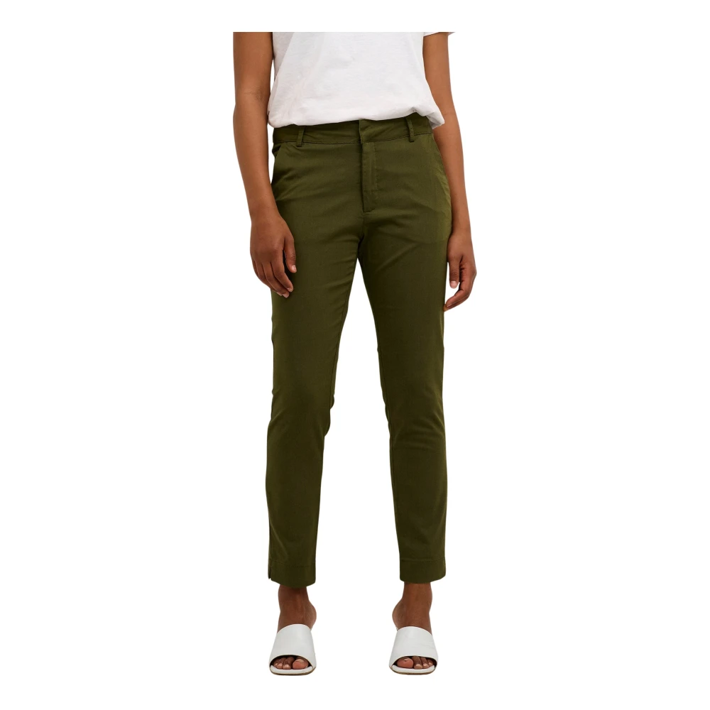 Kaffe Slim-Fit Trousers, Female, Xs, Slim Fit Chino Pant In Grape Leaf Green