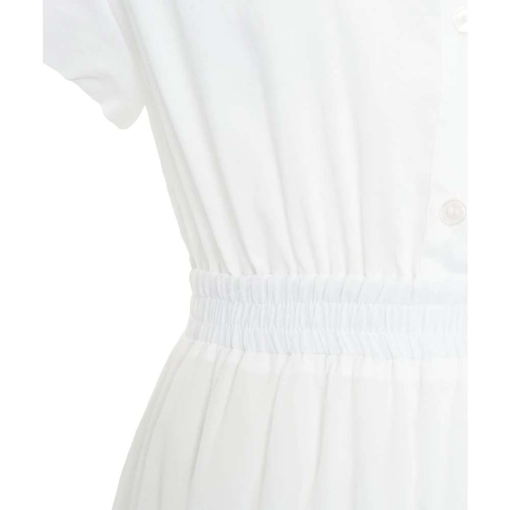 Kaos Witte Overhemdjurk met Gelaagde Rok White Dames
