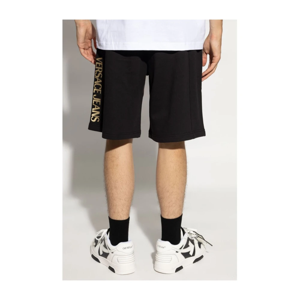 Versace Jeans Couture Zwarte Shorts voor Mannen Aw24 Black Heren