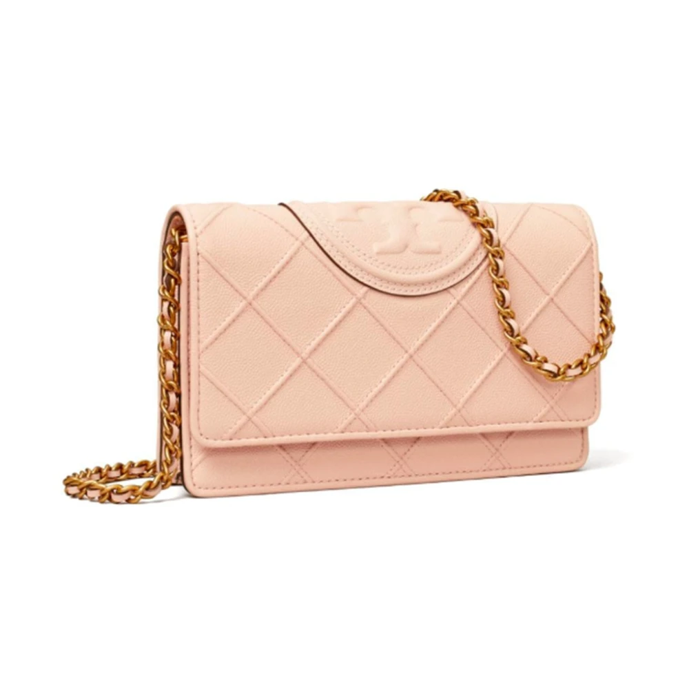 TORY BURCH Roze Leren Diamantpatroon Schoudertas Pink Dames