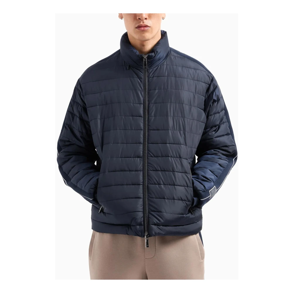 Armani Exchange Gewatteerde jas met zijpanelen Blue Heren