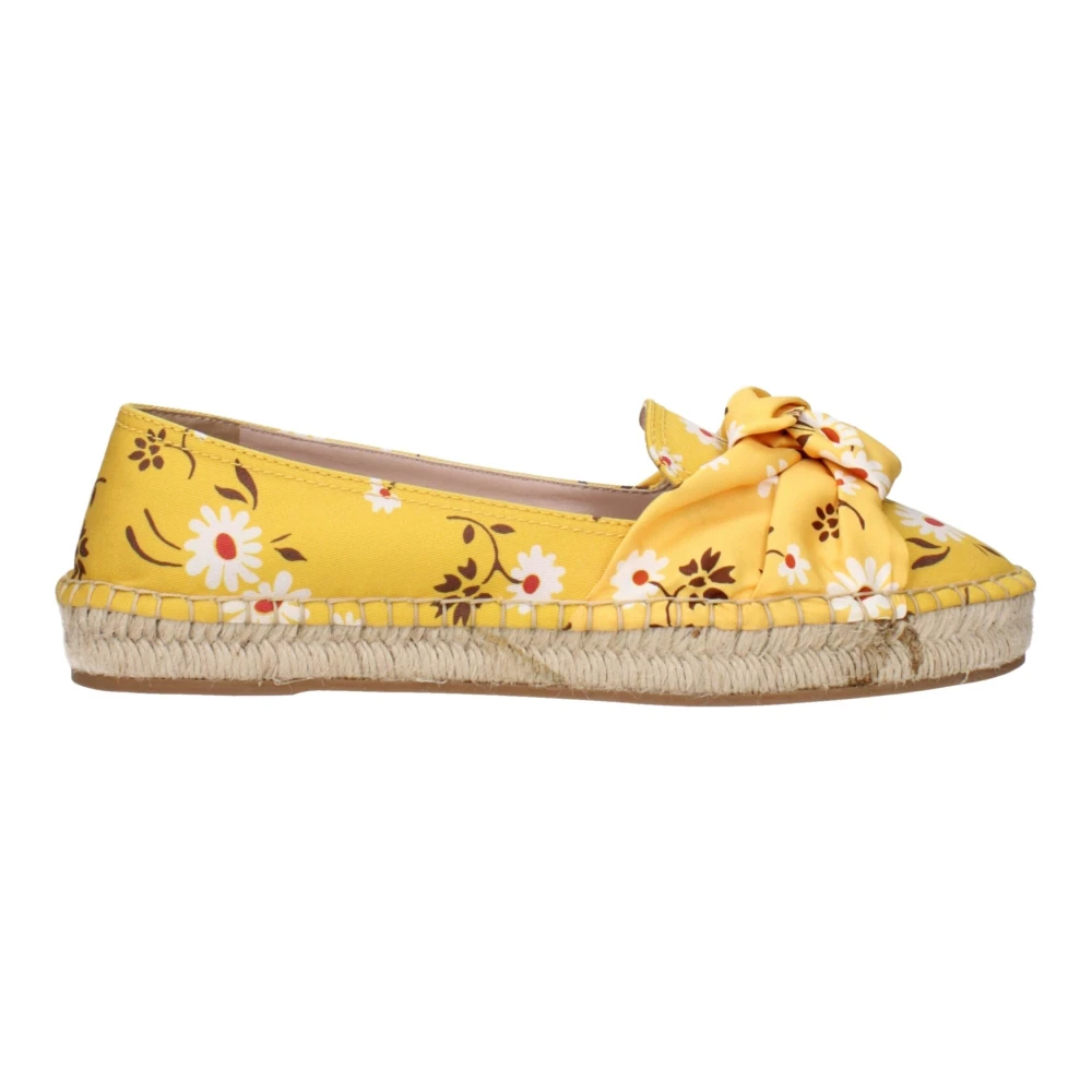 Miu Miu Women's Yellow Espadrilles, 7 Uk, Fabric Espadrilles With Front Detail