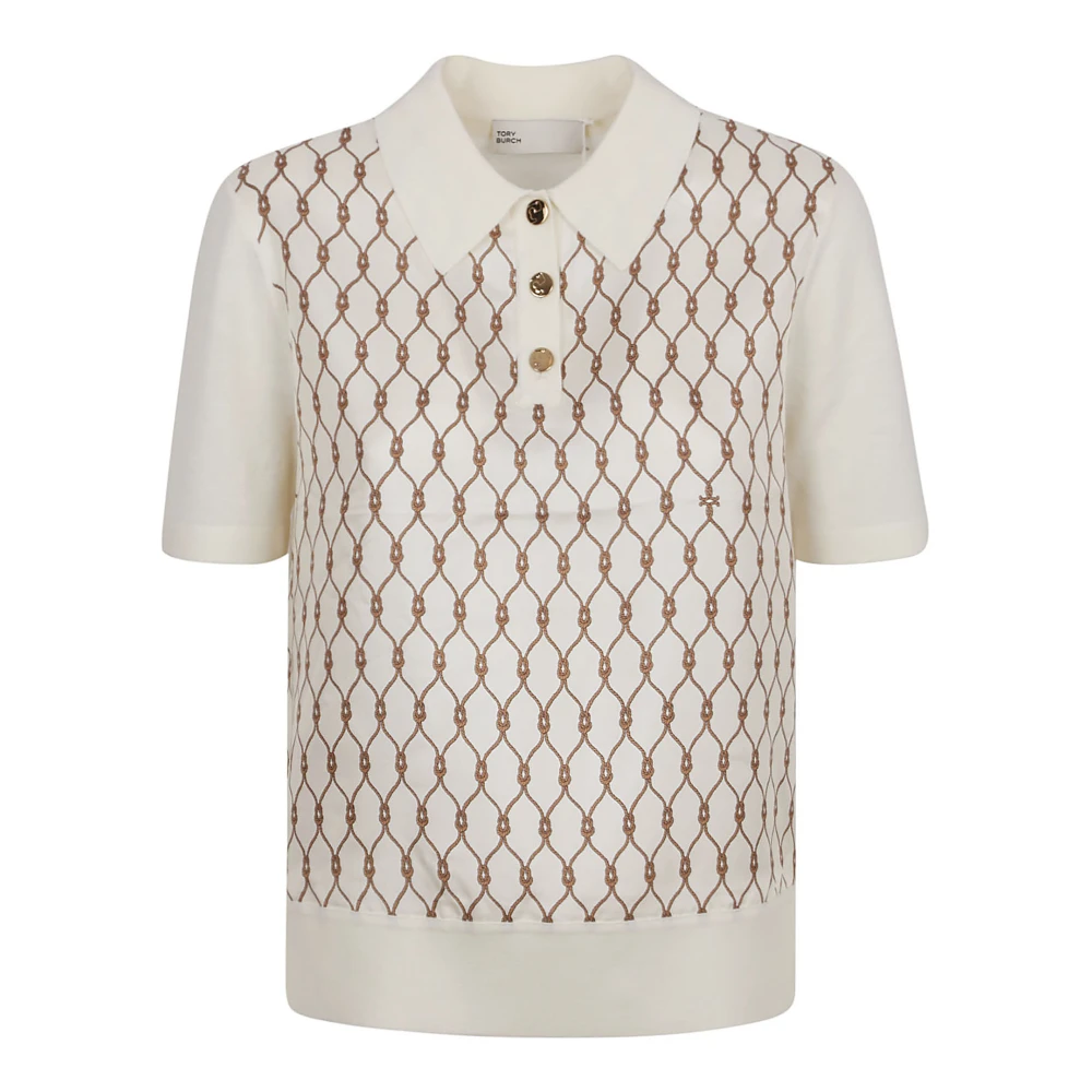 TORY BURCH Zijden Front Poloshirts Multicolor Dames