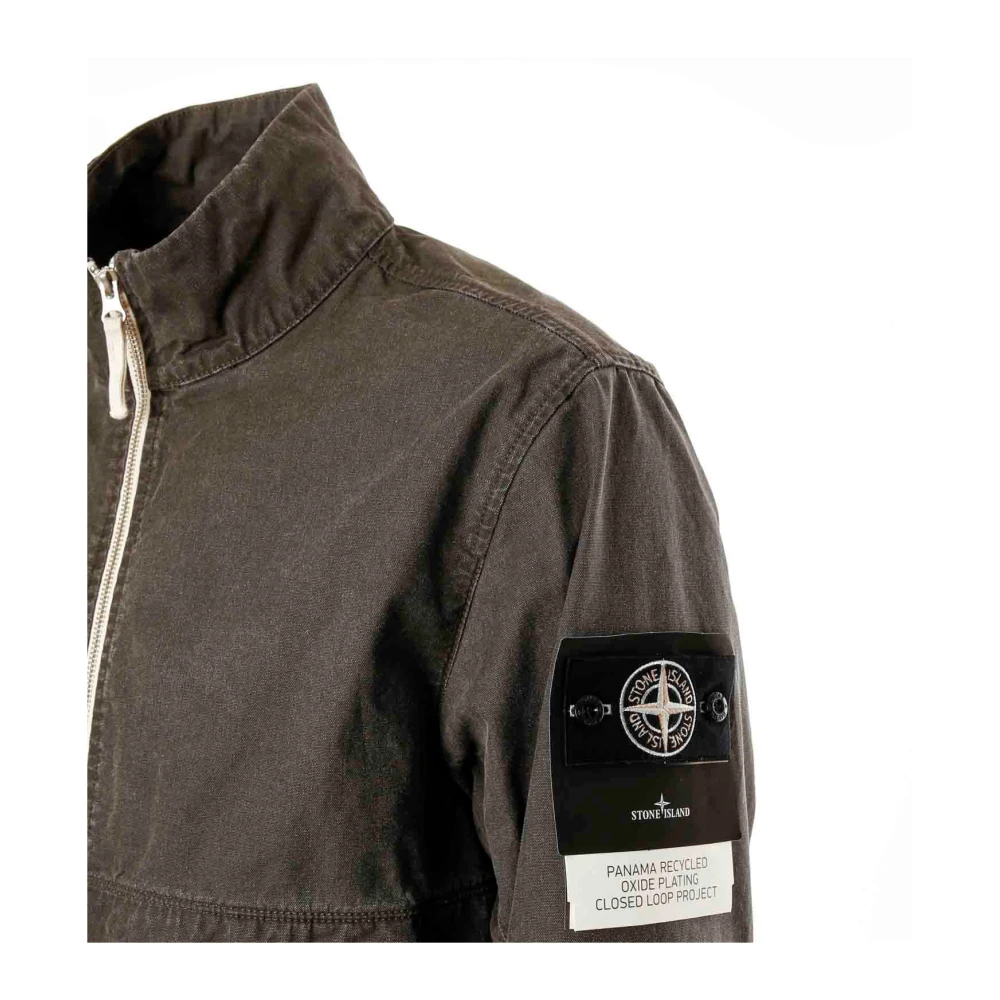 Stone Island Gerecyclede Katoenmix Blouson Jas Gray Heren