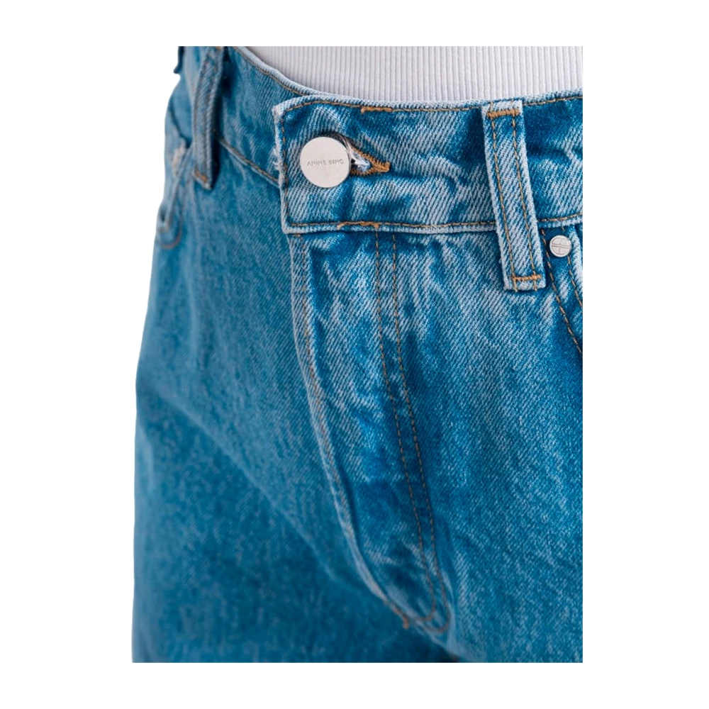 Anine Bing Slim Fit Jeans met Vijf Zakken Blue Dames
