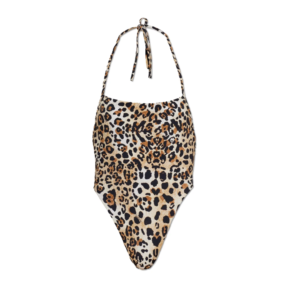 Dsquared2 Vrouw Bruin Badmode Dames, M, Badpak Uit Één Stuk Met Dierenprint