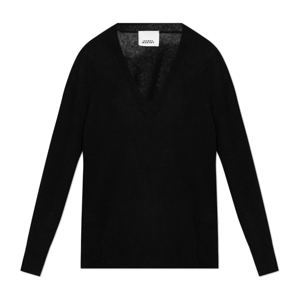 Isabel marant Zwarte Sweater Elegant Mix Zijde Alpaca Black Dames