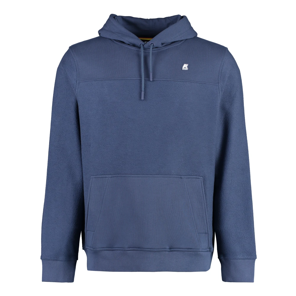 K-way Katoenen Hoodie met Geribbelde Details Blue Heren