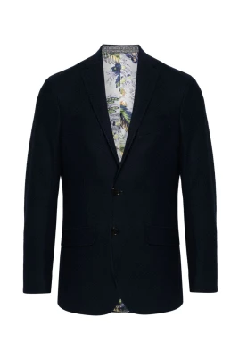 Blazer i jersey med linneblandning