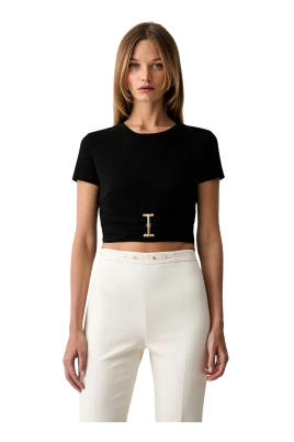 Jersey T-shirt med juveldetalj