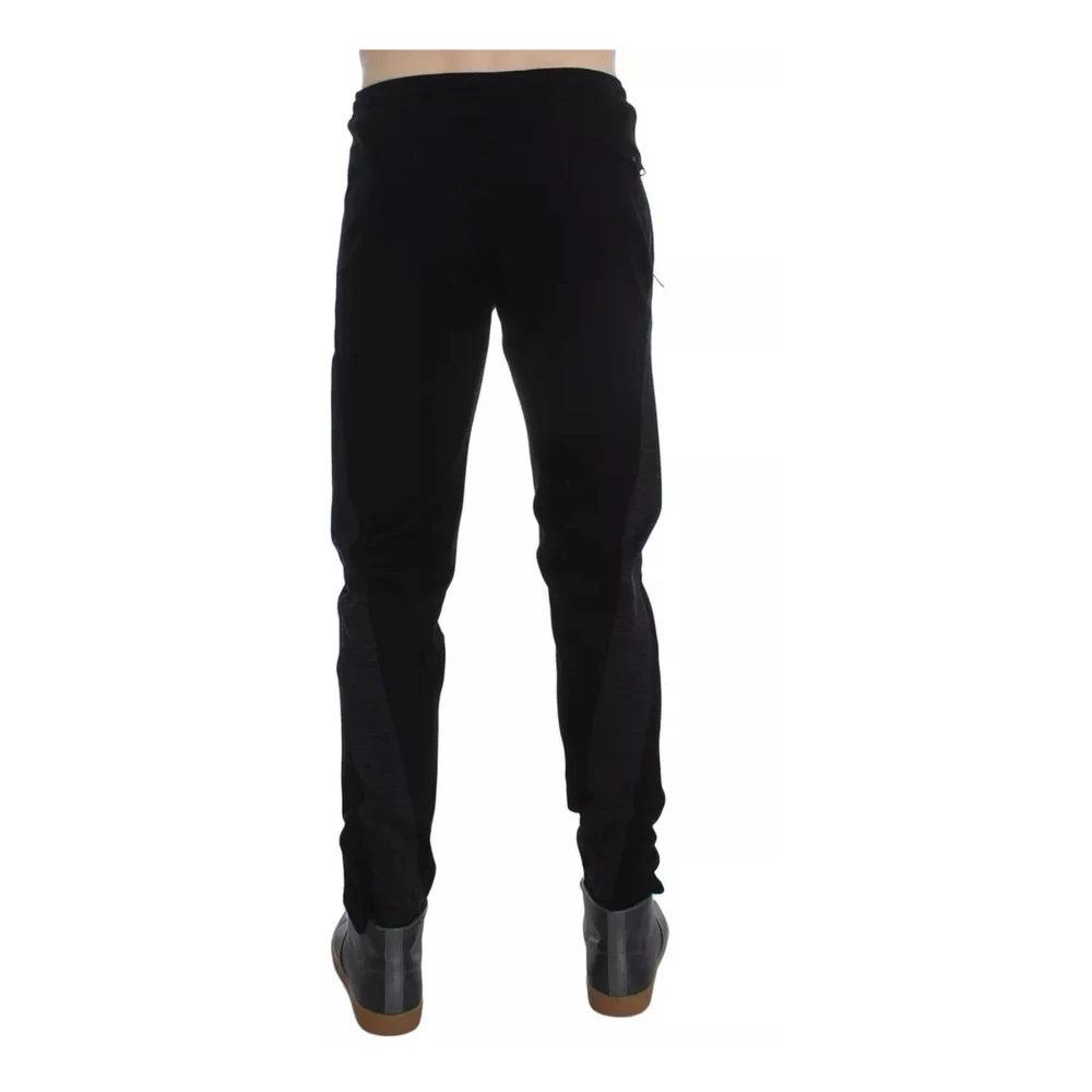 Dolce & Gabbana Stretch Katoenen Casual Broek Zwart Grijs Black Heren