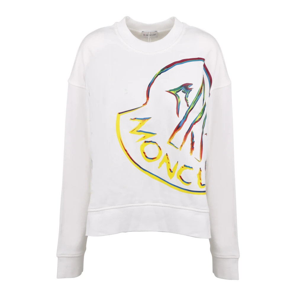 Moncler Logo-print crew-neck sweatshirt White Dames